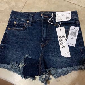 Celebrity pink jean shorts